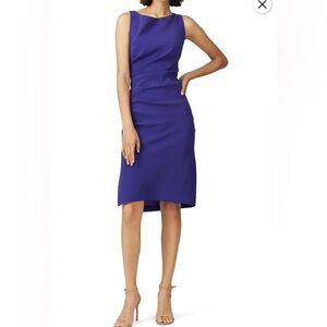 Milly Blue Strapless Ruched Cocktail Dress
